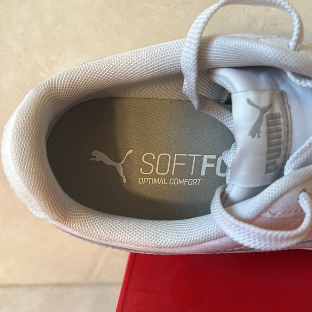 White Leather Pumas - Picture 5 of 5